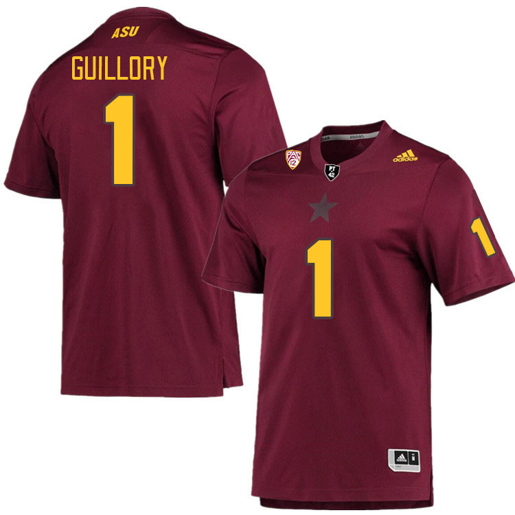 Men #1 Xavier Guillory Arizona State Sun Devils College Football Jerseys Stitched Sale-Maroon
